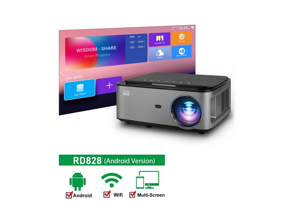 Video Proyector Rigal RD-828 Full HD 1920x1080 3800 Lumens LED, USB, HDMI, RJ45